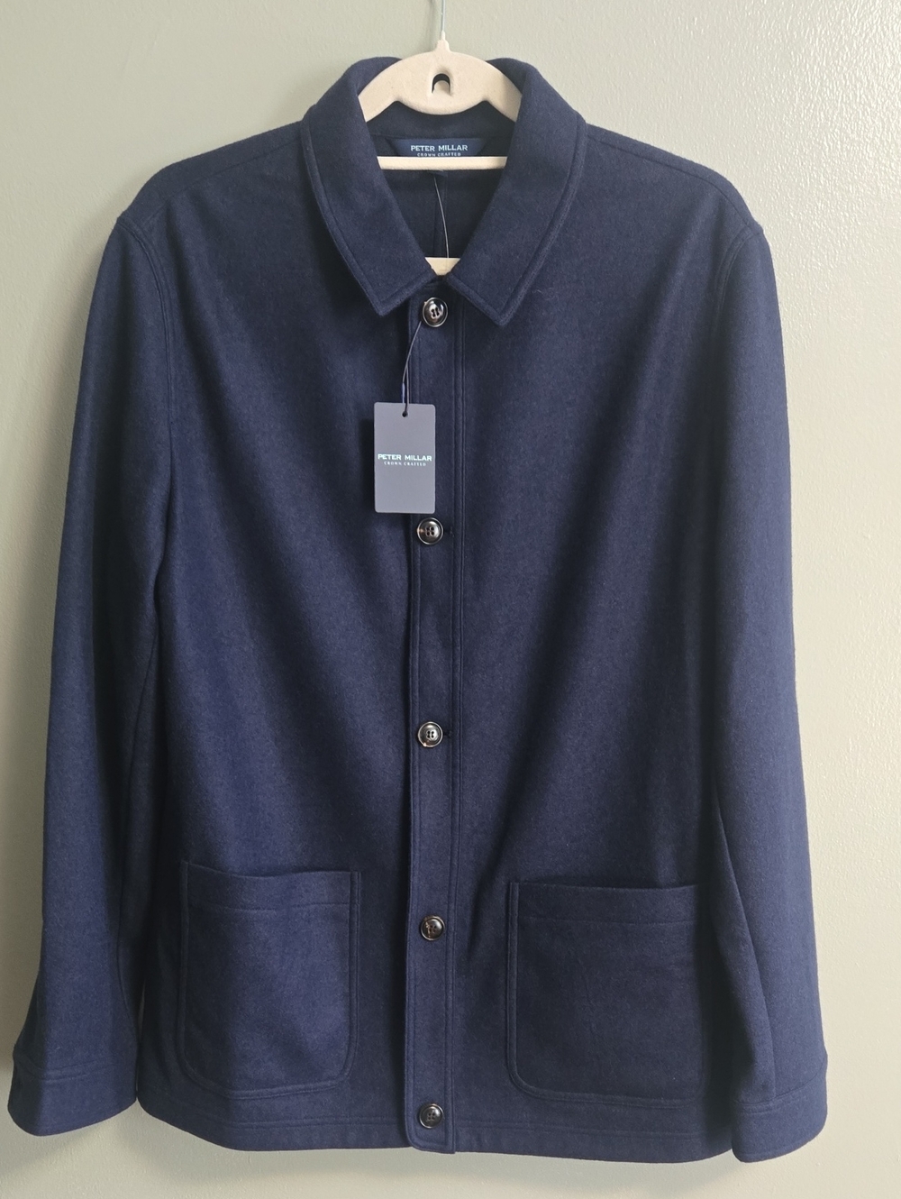PETER MILLAR Crown Artisan Crafted 100% Cashmere Chore Coat Jacket Navy L $1295